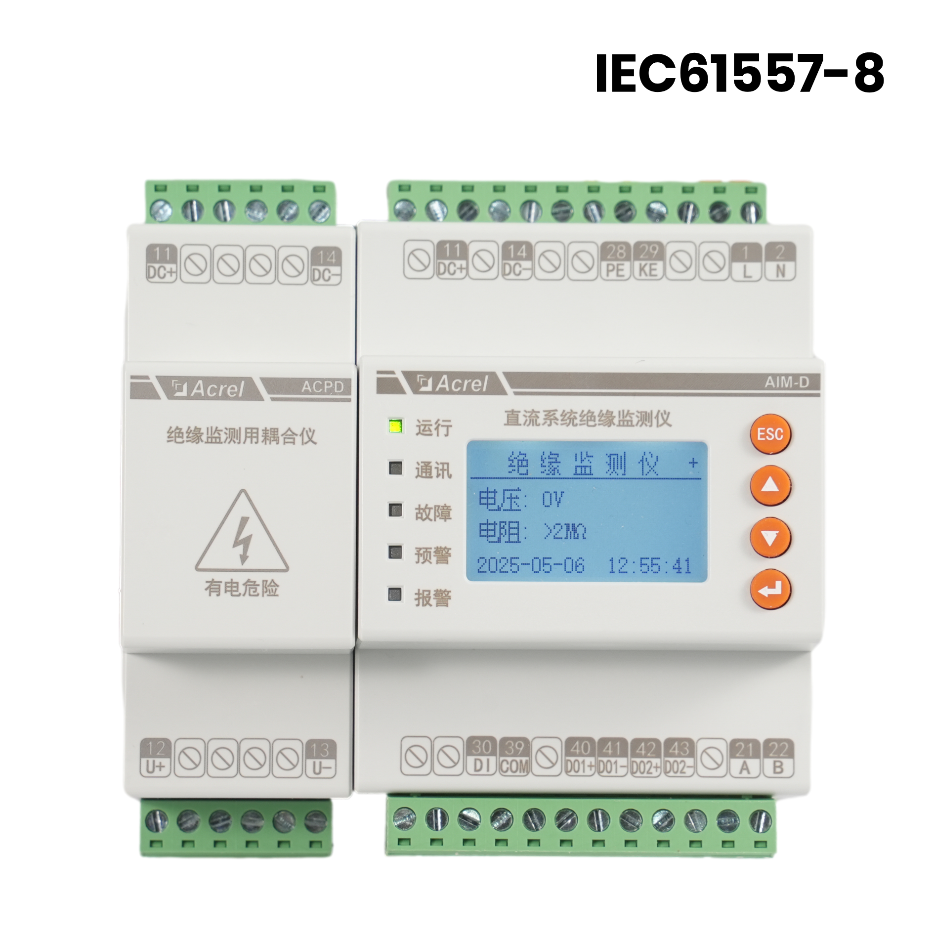 AIM-D500-CA DC Din skinneisoleringsovervågningsenhed IMD med IEC61557-8